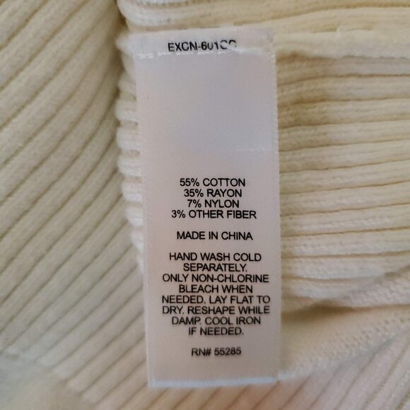 🏆132 Express Off the Shoulder Knit Sweater Ivory Tunic Top - Picture 5 of 5